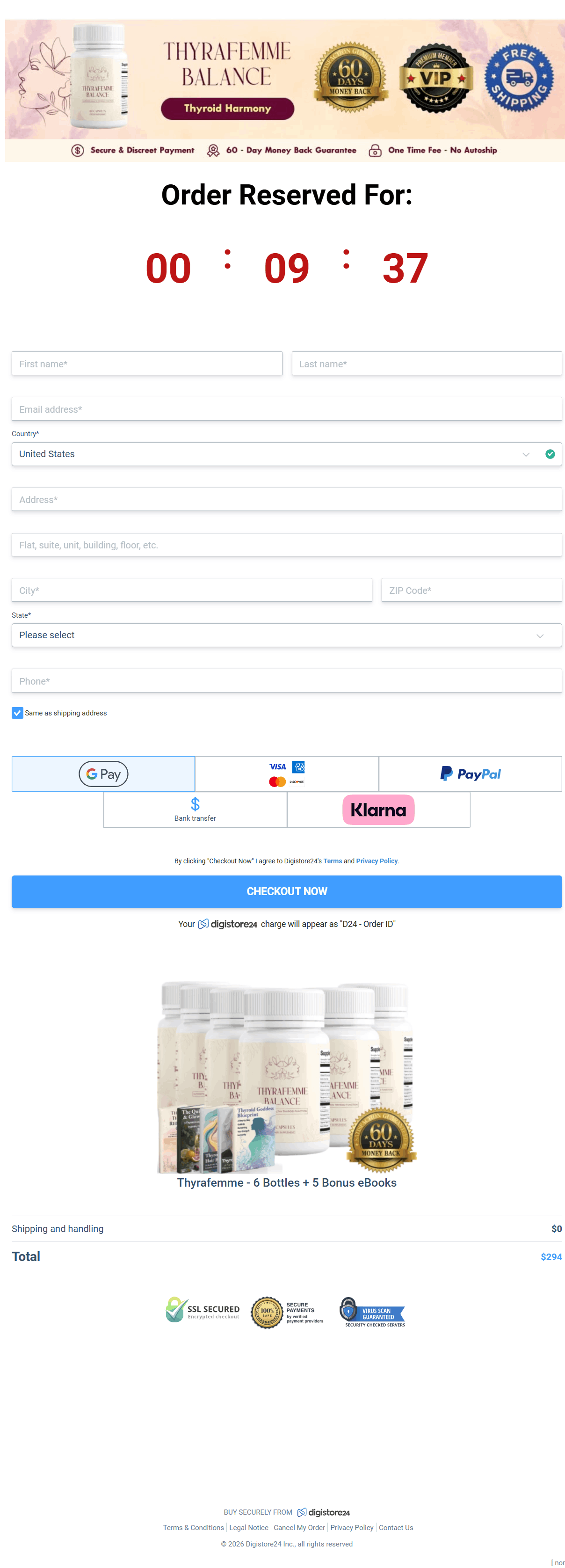 Thyrafemme-Checkout-Page